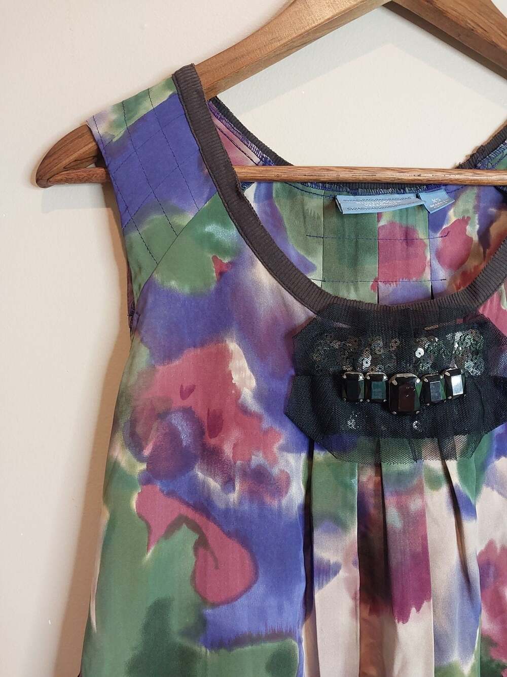 Simply Vera Vera Wang Womens Watercolor Floral Print Sleeveless Dress Size XS
